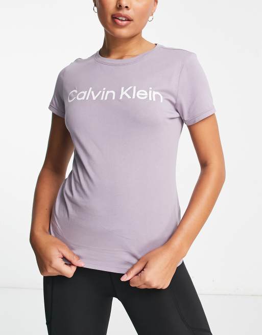 Calvin Klein Performance logo tee in lilac