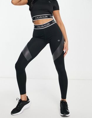 Calvin Klein Performance logo waist workout legging co-ord in black