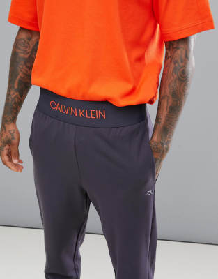 calvin klein grey and orange joggers