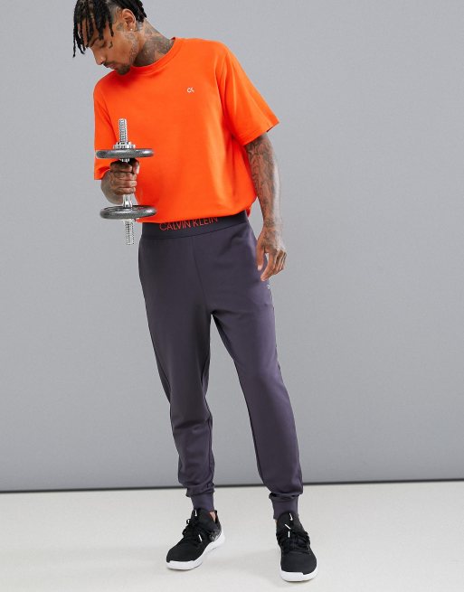 Calvin klein grey and orange joggers on sale