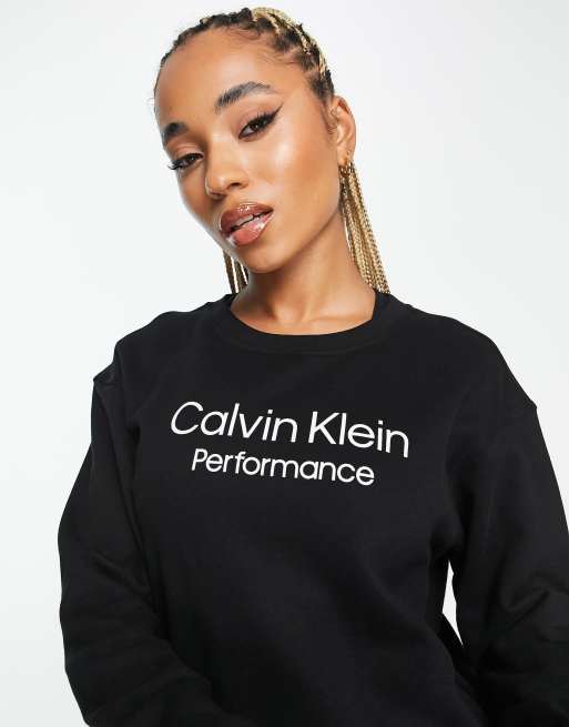 Calvin klein performance logo on sale sweatshirt