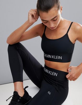 Calvin Klein Performance - Modular - Sportbeha met smalle bandjes in zwart
