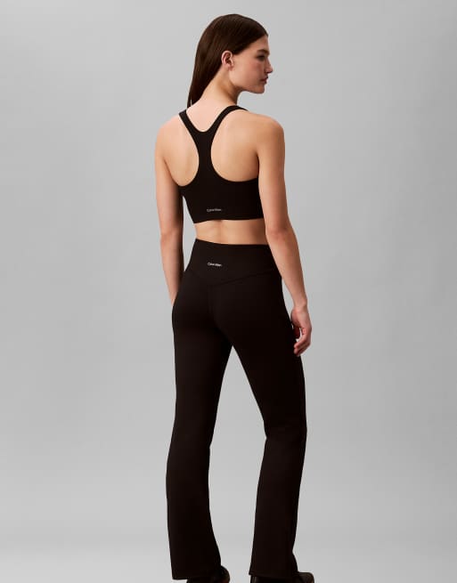 Calvin Klein Performance Quick-dry longline racerback sports bra in black, 4 of 6