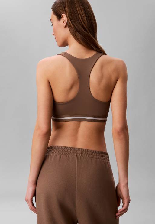 Calvin Klein Performance – Schnelltrocknender Sport-BH in Shitake mit mittlerer Stützfunktion, 3 von 5