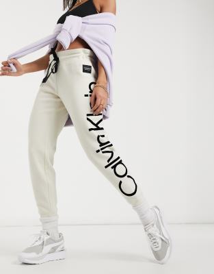 white calvin klein joggers