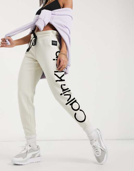 Calvin klein on sale white sweatpants