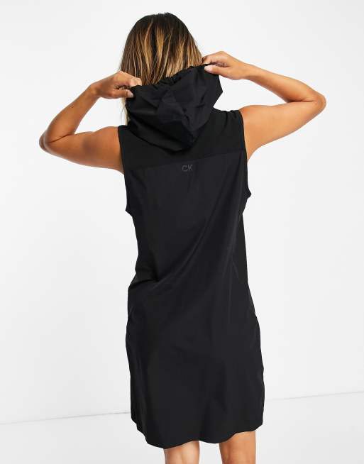 Calvin Klein Performance sleeveless hoodie dress in black