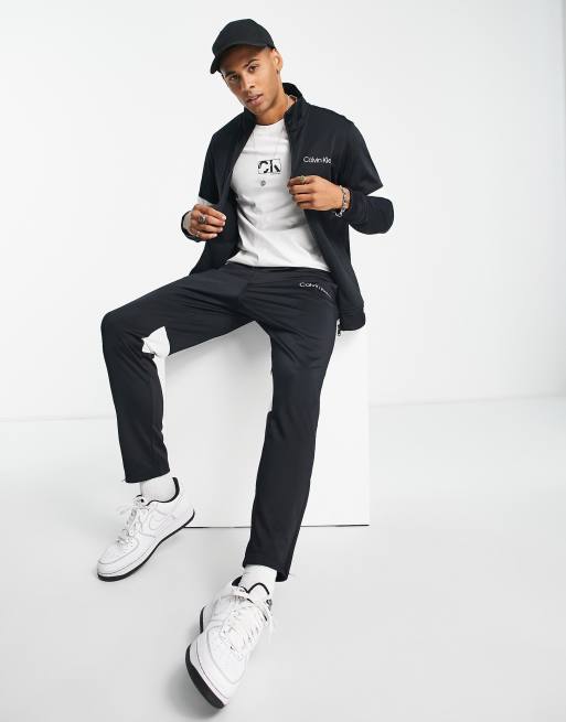 Calvin Klein – Performance – Svart, blockfärgad träningsoverall