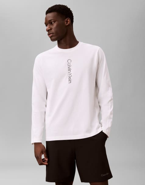 Calvin Klein Performance - T-shirt a maniche lunghe bianca con grafica - view 1