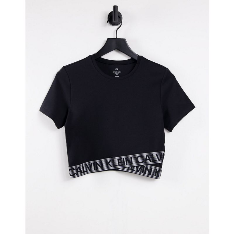 sr6ML Designer Calvin Klein Performance - T-shirt corta con fascia con logo, colore nero 