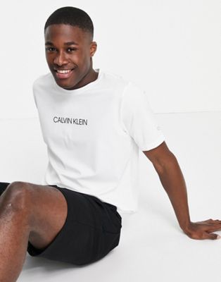  Calvin Klein Performance - T-shirt de course avec logo centré - Blanc éclatant
