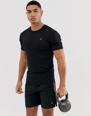 Calvin Klein Performance - T-shirt met mesh achterkant en reflecterende details in zwart
