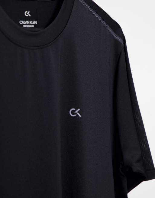 Calvin Klein Performance taping logo T shirt in black