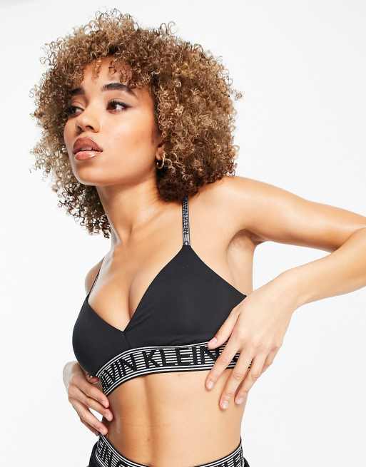Calvin Klein Performance - Triangel-sport bh met logo in zwart , 4 van 4