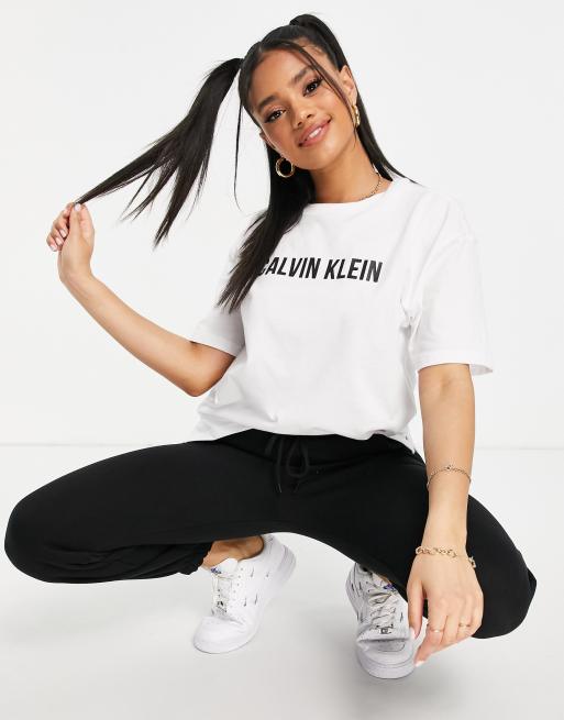 Calvin Klein Performance – Vit t-shirt med logga