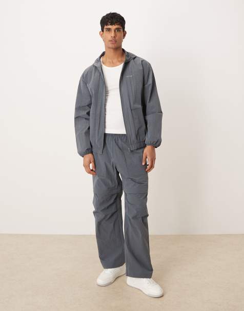 Calvin Klein Performance woven jacket set in gray - view 1