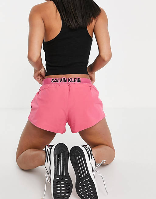 Calvin Klein Performance woven short co-ord with back logo in pink