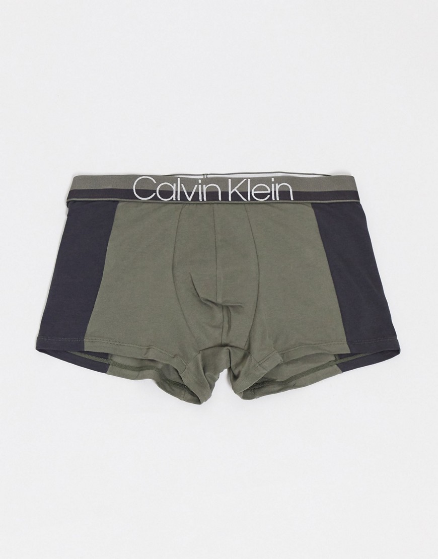 Calvin Klein Pieced cotton trunks-Green