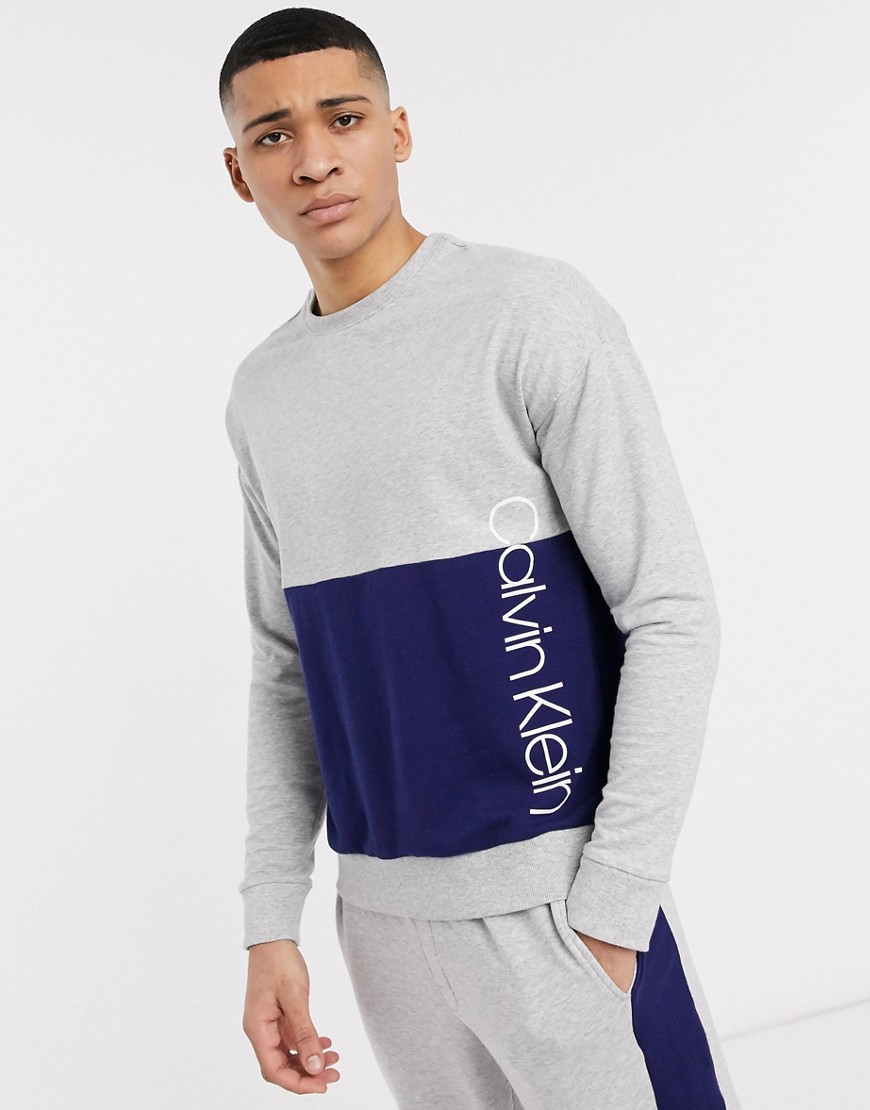 Calvin Klein Pieced lounge sweatshirt in grey SUIT 6 co-ord