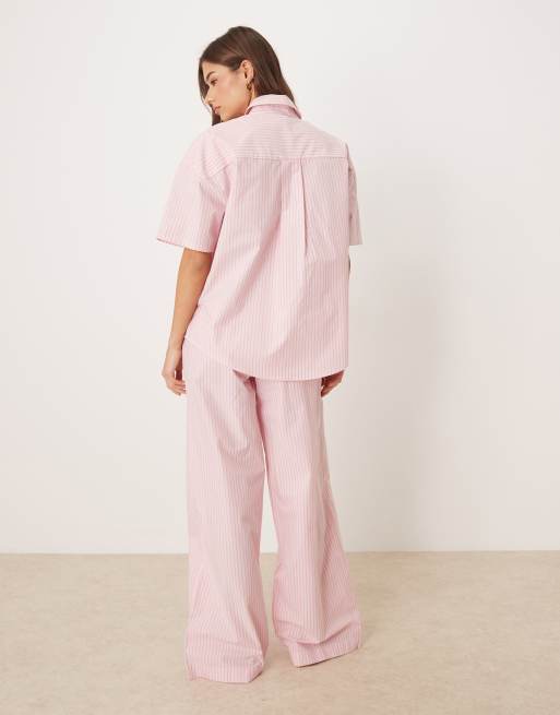 Calvin Klein - Pink langærmet pyjamassæt med striber, 2 af 4