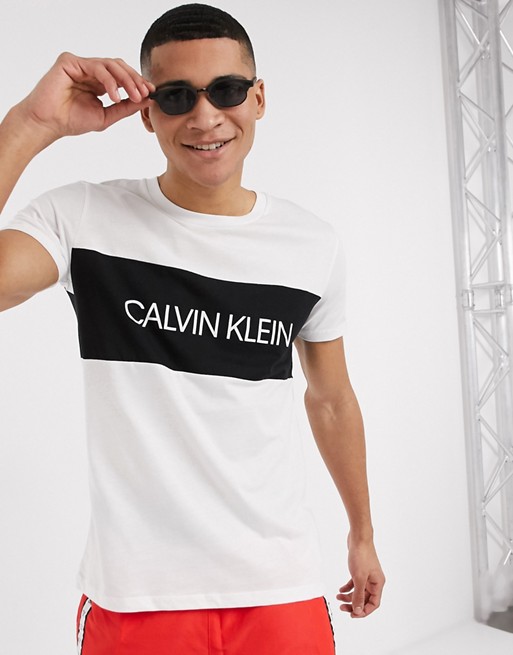 Calvin Klein Placed logo t-shirt in white
