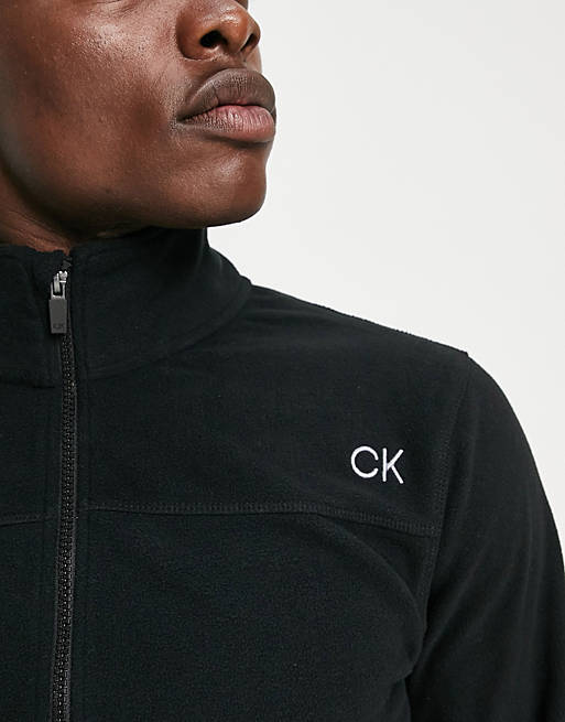 Calvin Klein Planet fleece zip jacket in black | ASOS