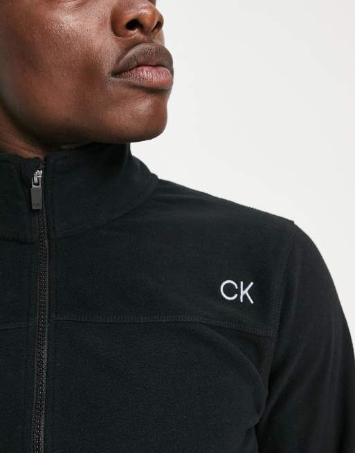 Calvin Klein Planet fleece zip jacket in black