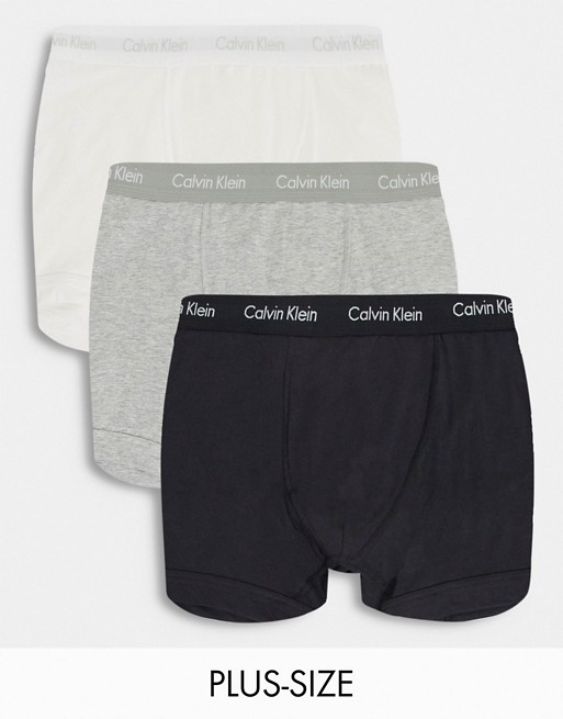 Calvin Klein Plus 3pk boxer brief in black/grey/white