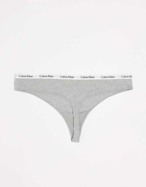 Calvin Klein Plus - Carousel - Pakke med 3 G-strenge med logo i pink/grå/stribet, 2 af 4