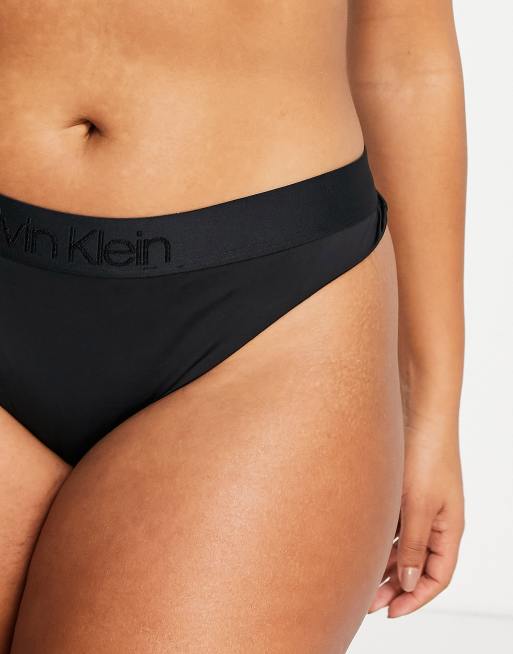 Calvin Klein Plus Circle Of Women microfiber thong in black