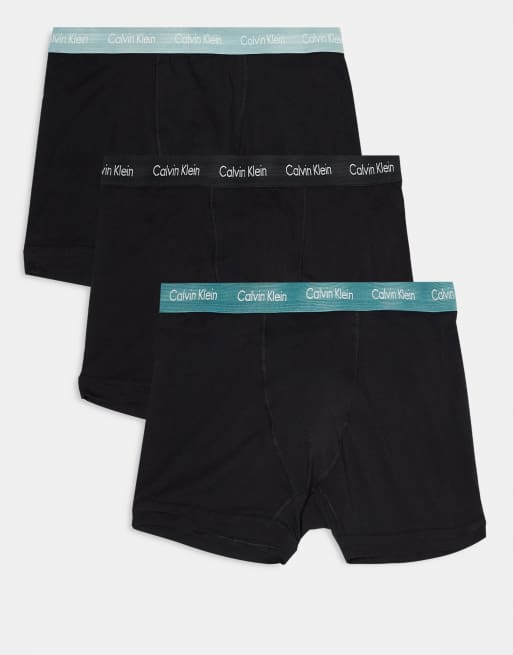 Calvin Klein Plus - Cotton Stretch - Lot de 3 boxers à tailles colorées - Noir