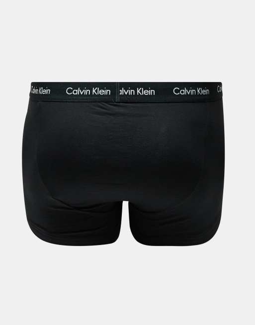 Calvin Klein Plus - Cotton Stretch - Pakke med 3 par grønne/sorte lavtaljede boksershorts, 2 af 3