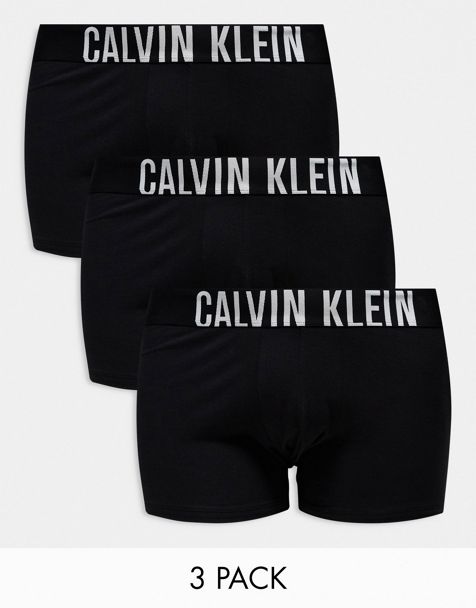 Calvin Klein Plus intense power cotton stretch trunks 3 pack in black