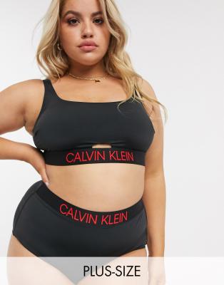 letter printed crop top shorts set calvin klein