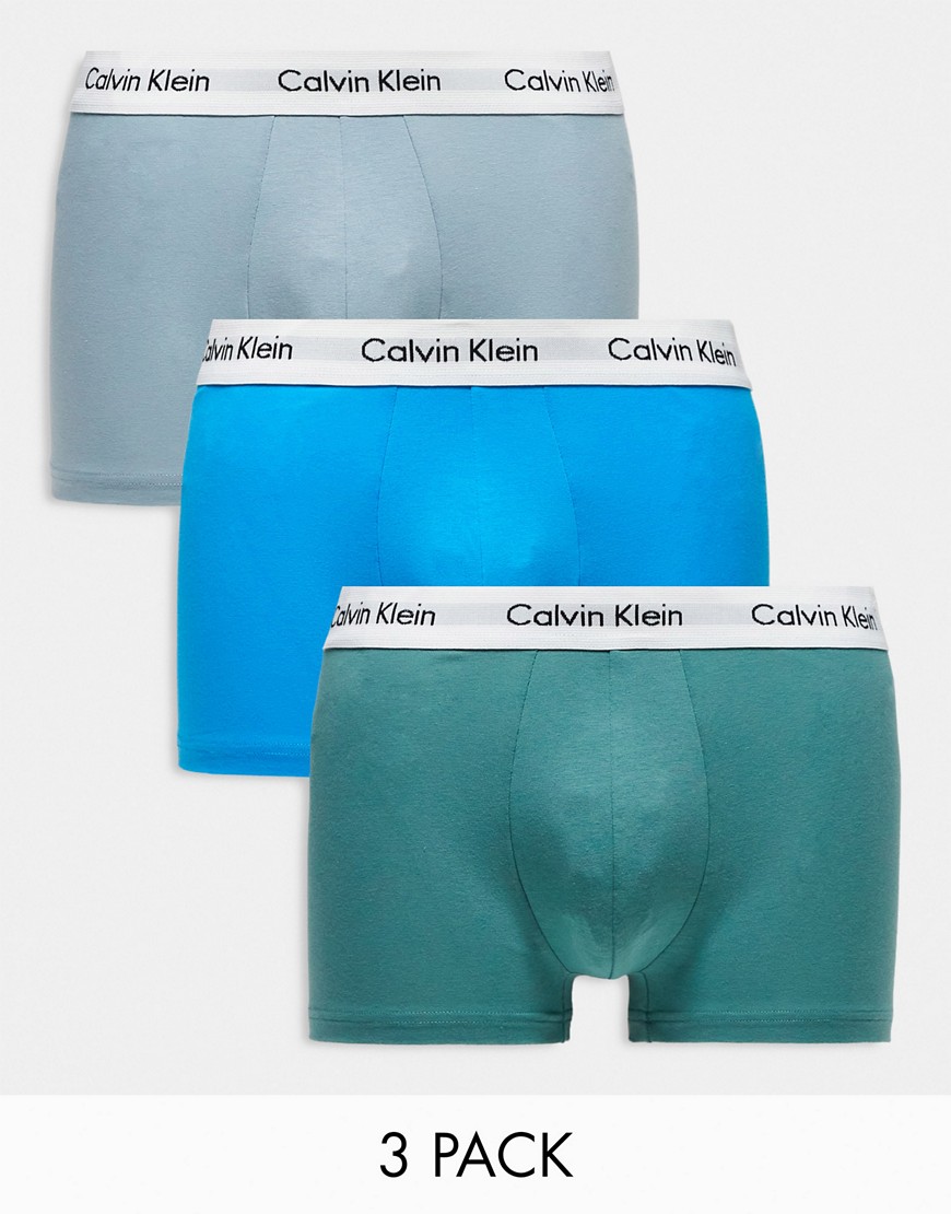 Calvin Klein Plus Modern Cotton 3-pack Low Rise Stretch Trunks In Multi