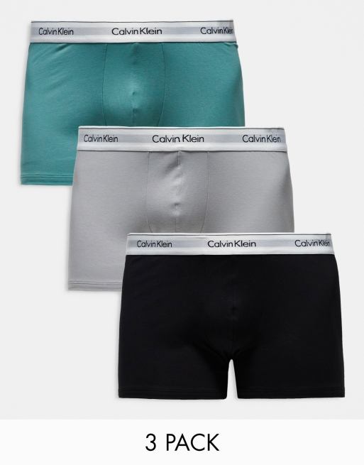 Calvin Klein Plus – Modern Cotton – Flerfärgade trunks med stretch, 3-pack