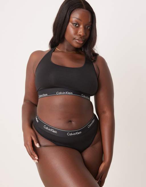 Calvin Klein Plus – Modern Cotton – Svarta trosor i bikinimodell med logga på midjebandet