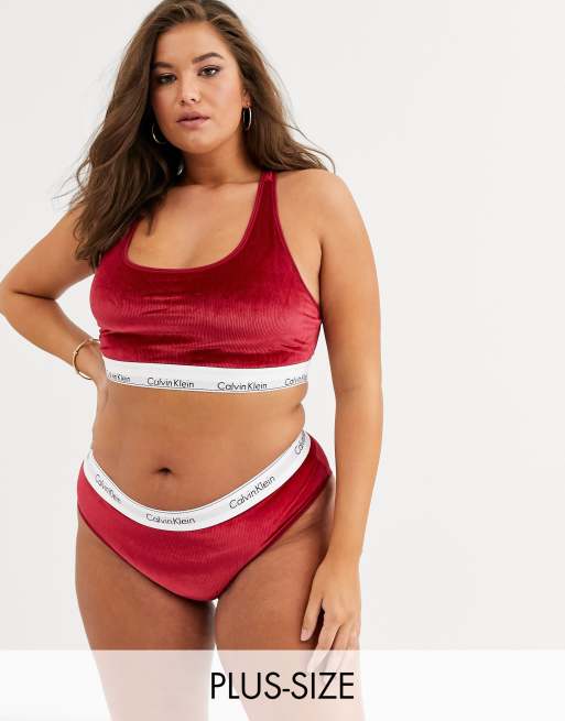 Calvin Klein Underwear, Intimates & Sleepwear, Red Calvin Klein Ribbed  Crushed Velvet Bralette