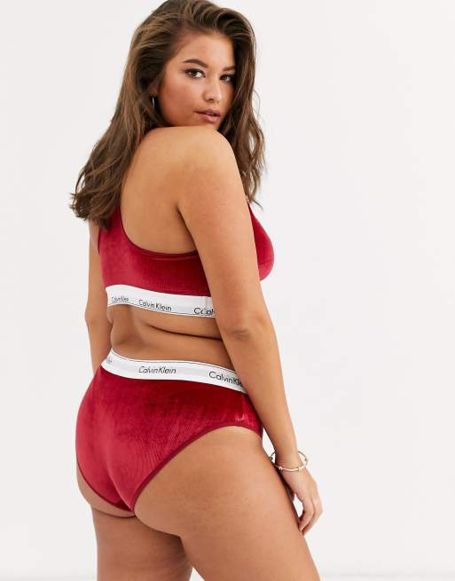 Calvin Klein Underwear, Intimates & Sleepwear, Red Calvin Klein Ribbed  Crushed Velvet Bralette