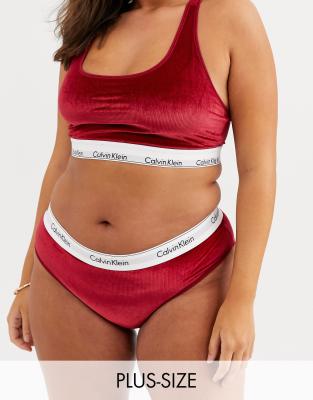 calvin klein velvet set red