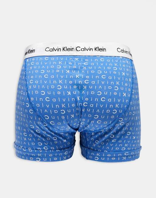 Calvin Klein Plus - Pakke med 3 par boksershorts med print i blå/marineblå/grå, 3 af 4