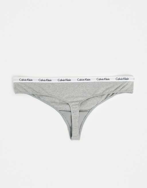 Calvin Klein Women's Carousel Thong - 3 Pack, Black/Grey/White