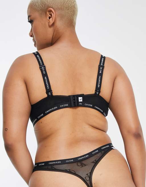 Calvin Klein Plus Size lace bralette in black