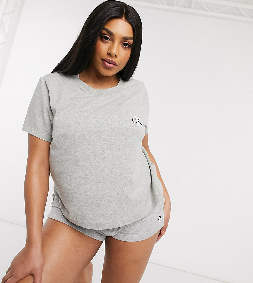 Calvin Klein Plus Size - CK One - Loungeshirt in grijs
