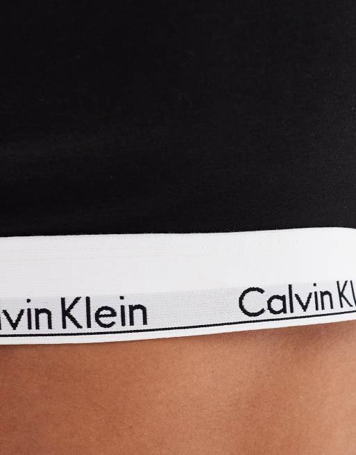 Calvin Klein – Plus Size – Czarna, nowoczesna braletka z bawełny, 3 z 4