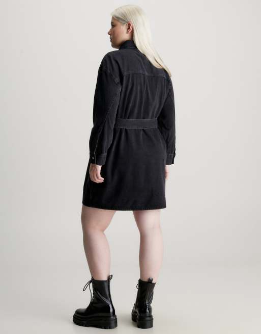 calvin klein plus size shirt dress Calvin Klein Plus Size Collared Shirt Dress