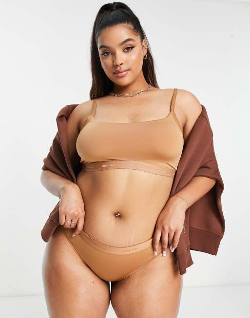 Calvin Klein Plus Size Form To Body bikini style brief with tonal logo in  sandalwood