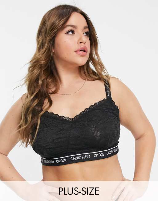 Plus Size Lace Bralette Women Padded Crop Top. 