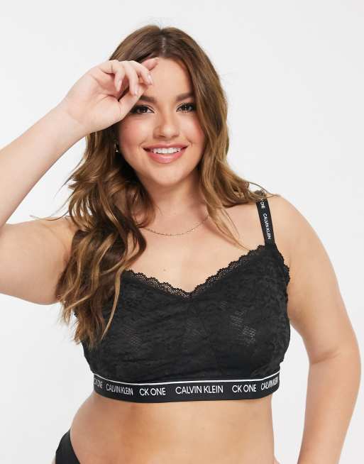 Calvin Klein Plus Size lace bralette in black