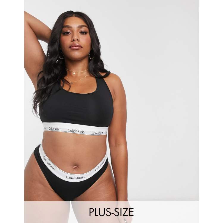 Calvin Klein plus size modern cotton bralette in black